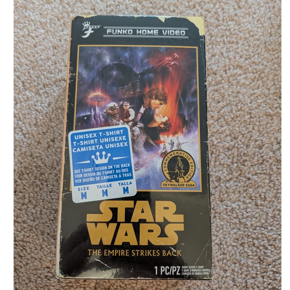 Funko Star Wars Empire Strikes Back VHS Boxed Tee Shirt Gray Adult Large L